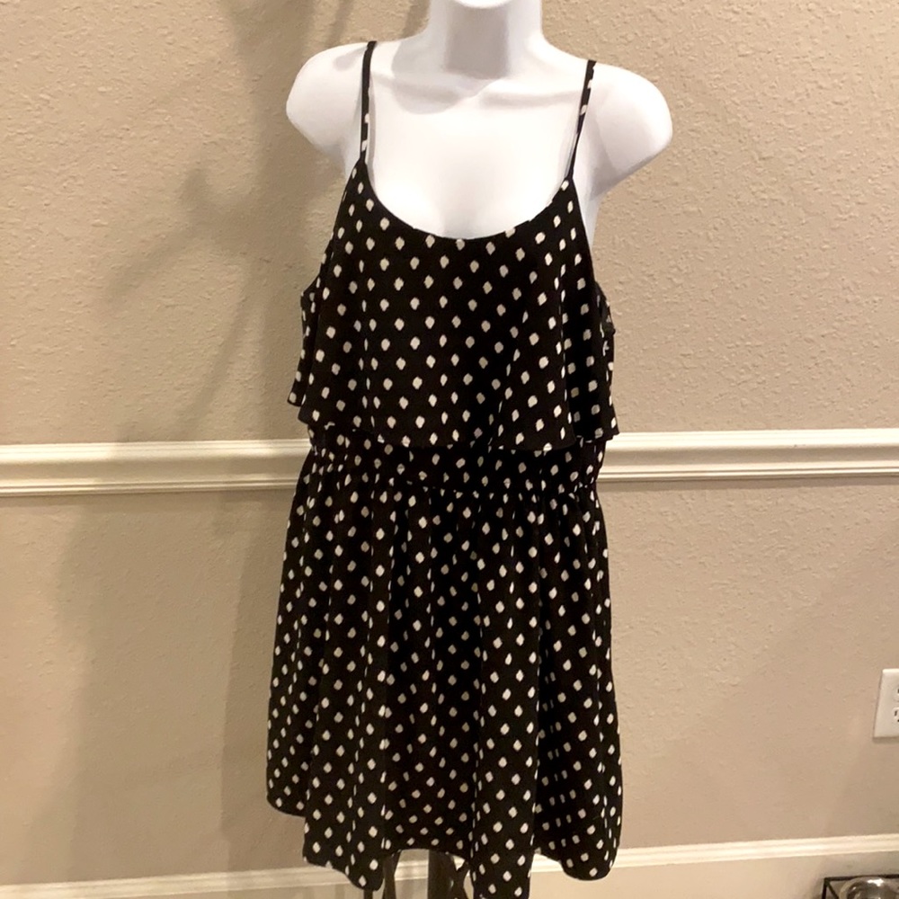 ELLE SPAGHETTI STRAP SUNDRESS BLACK  LARGE FREE SHIP